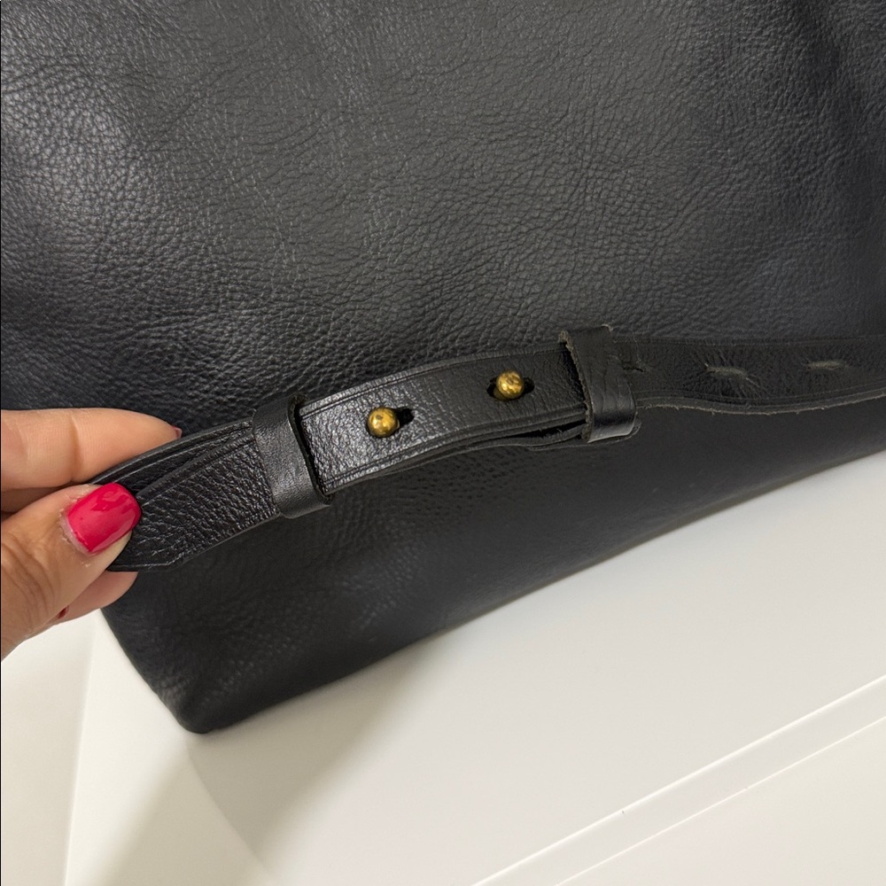 MADEWELL ZIP TOP Transport Black Leather Tote Bag with Detachable Strap 🎀🎀🎀 - Picture 4 of 13
